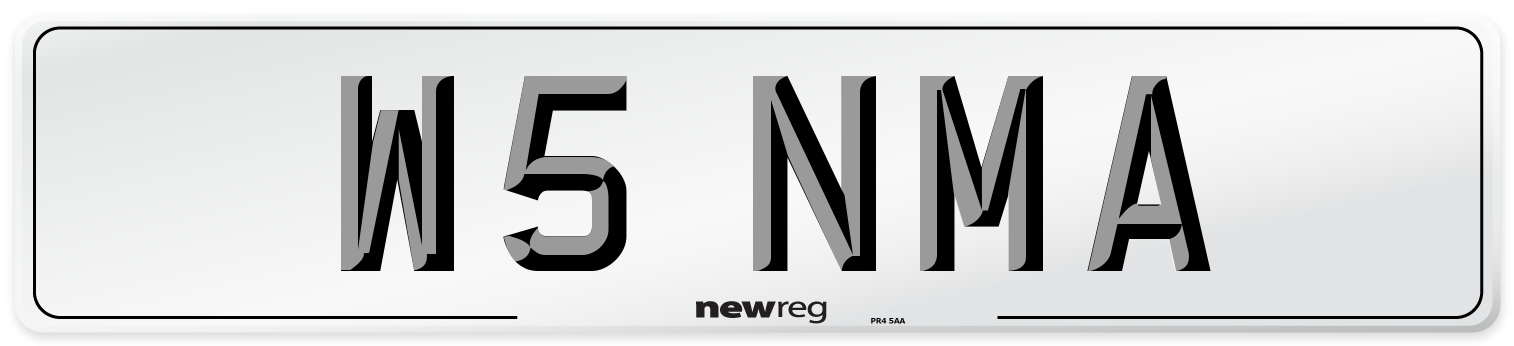 W5 NMA Number Plate from New Reg
